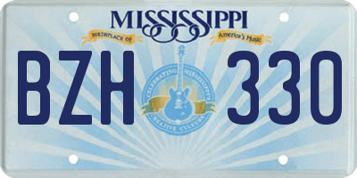 MS license plate BZH330