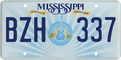 MS license plate BZH337