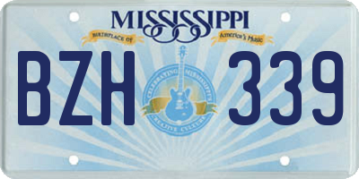 MS license plate BZH339