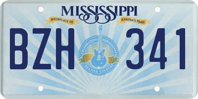 MS license plate BZH341