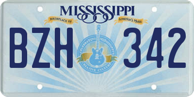 MS license plate BZH342