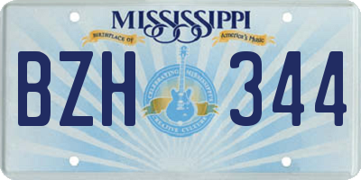MS license plate BZH344