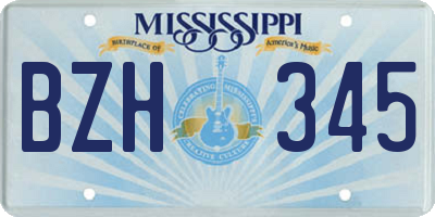 MS license plate BZH345