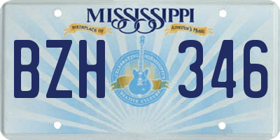 MS license plate BZH346
