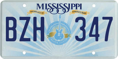 MS license plate BZH347