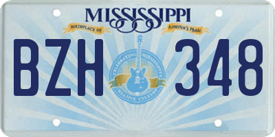MS license plate BZH348