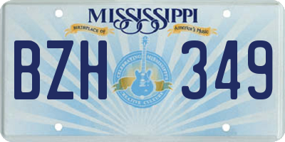MS license plate BZH349