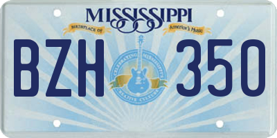 MS license plate BZH350