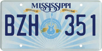MS license plate BZH351