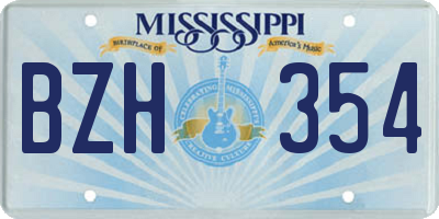 MS license plate BZH354