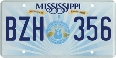 MS license plate BZH356