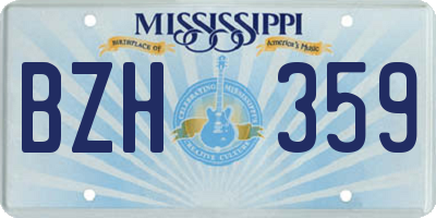 MS license plate BZH359