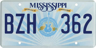 MS license plate BZH362
