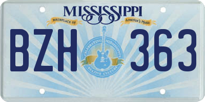 MS license plate BZH363