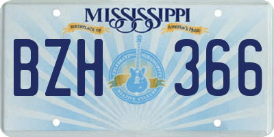 MS license plate BZH366
