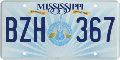 MS license plate BZH367