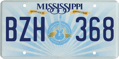 MS license plate BZH368