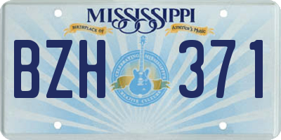 MS license plate BZH371