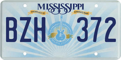 MS license plate BZH372
