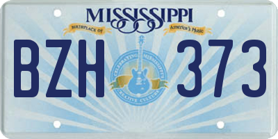 MS license plate BZH373