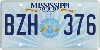 MS license plate BZH376