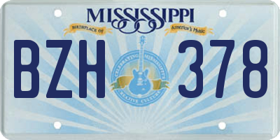 MS license plate BZH378