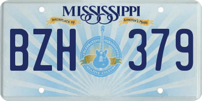 MS license plate BZH379