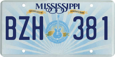 MS license plate BZH381