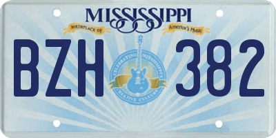 MS license plate BZH382