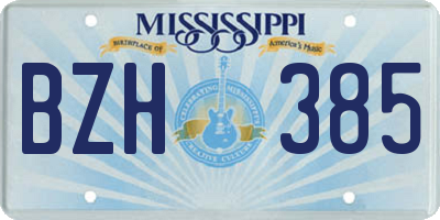 MS license plate BZH385