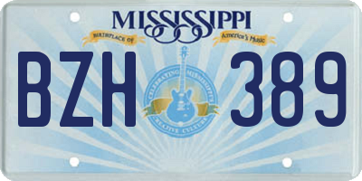 MS license plate BZH389