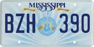 MS license plate BZH390