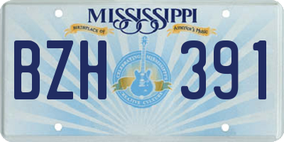 MS license plate BZH391