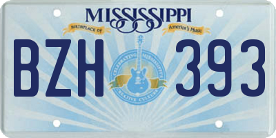 MS license plate BZH393