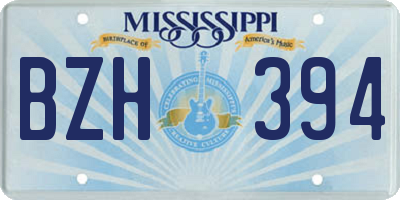 MS license plate BZH394