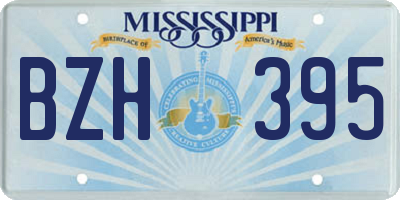 MS license plate BZH395