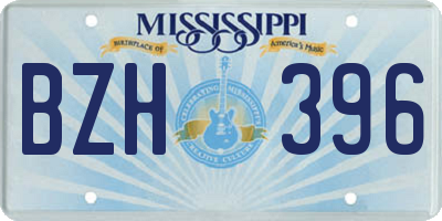 MS license plate BZH396