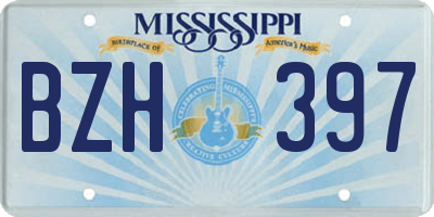 MS license plate BZH397