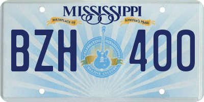 MS license plate BZH400