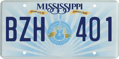 MS license plate BZH401
