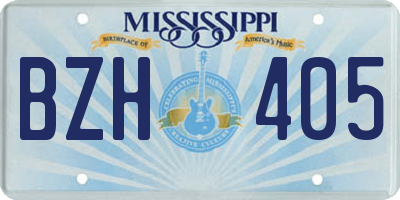 MS license plate BZH405