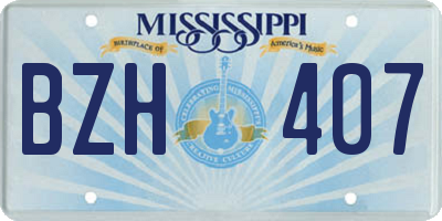 MS license plate BZH407