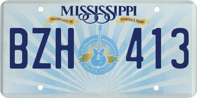 MS license plate BZH413