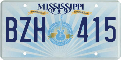 MS license plate BZH415