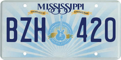 MS license plate BZH420