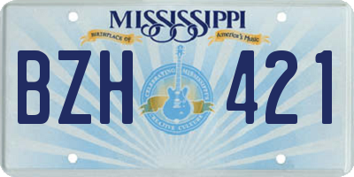 MS license plate BZH421