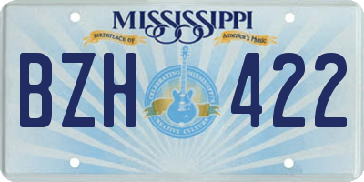 MS license plate BZH422
