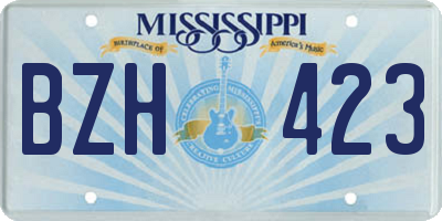 MS license plate BZH423