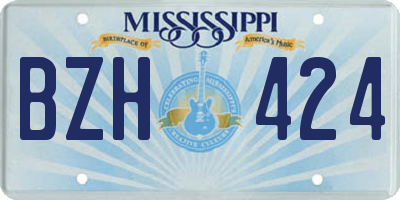 MS license plate BZH424