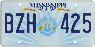 MS license plate BZH425